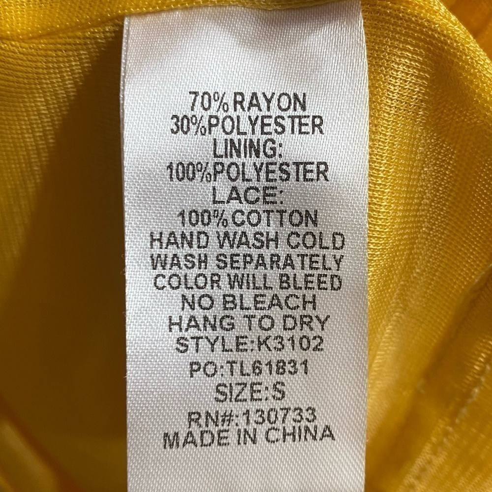 Umgee Yellow Bell Sleeve Flowy Boho Tunic Dress Size Small - Picture 5 of 6